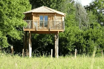 Cabane perchée dans les arbres pour famille