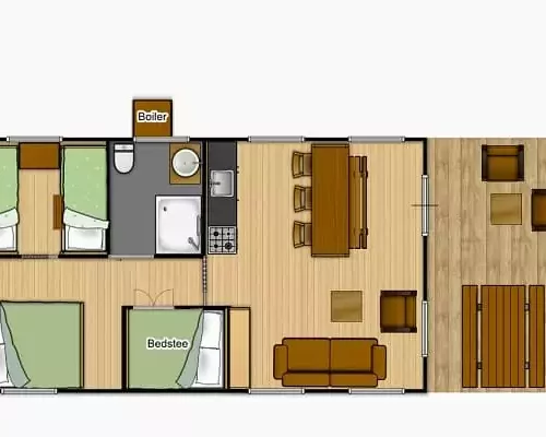 plan de la tente safari de Family Ecolodge en Puisaye