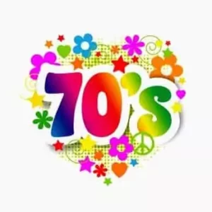un logo années 70, pour illustrer un anniversaire de 40,50,60 ans à Family Ecolodge avec le thèmes années 70