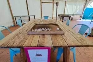 l'un des nombreux jeux d'antan en bois de Family Ecolodge Puisaye