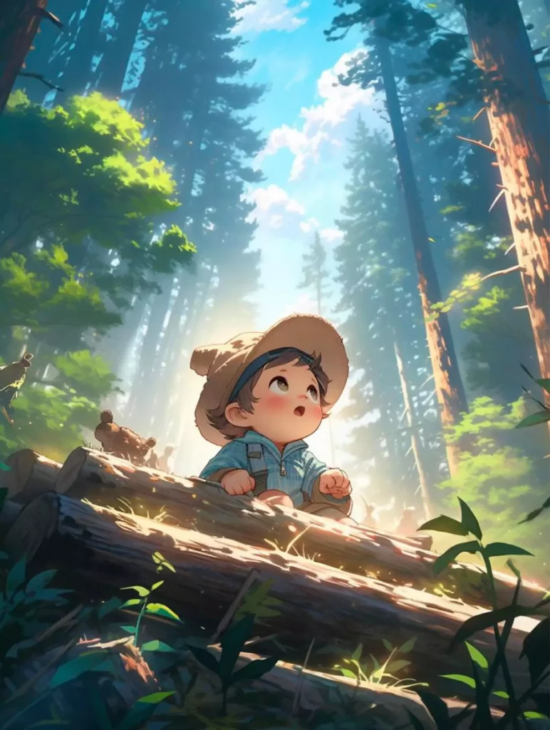 enfant qui observe la forêt