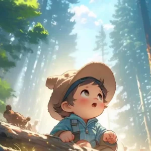 enfant qui observe la forêt