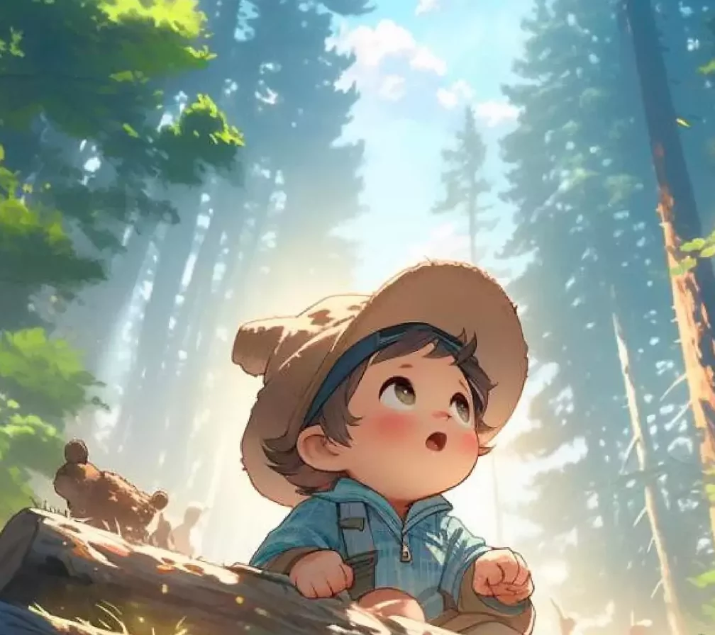 enfant qui observe la forêt