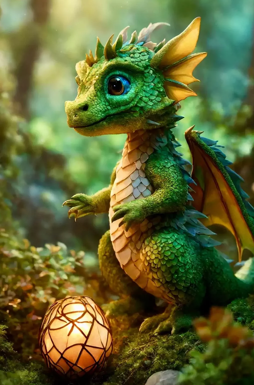 un dragon protégeant son oeuf