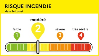 Pictogramme d'indice de risque de feu de forêt : niveau 2 modéré